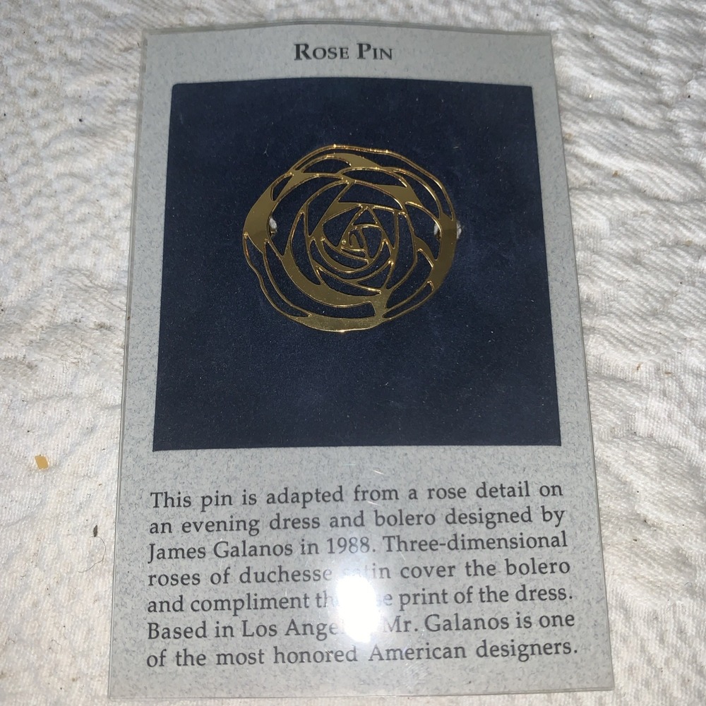 VINTAGE James Galanos Rose‎ Pin LACMA Museum